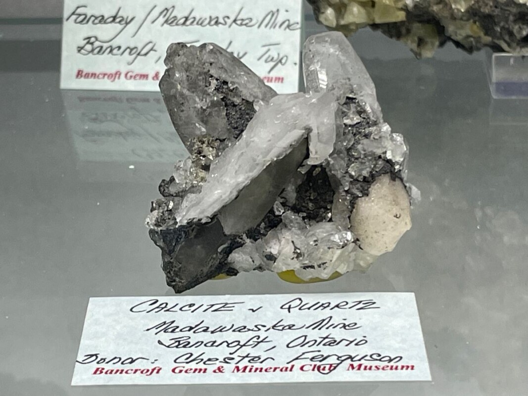 Calcite and Quartz Madawaska Mine ON Bancroft Museum
